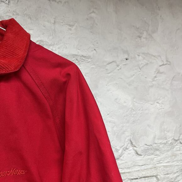 Walls Blizzard Pruf Red Quilted Canvas Work Jacket Coat Corduroy Collar MoorMans - Picture 2 of 11